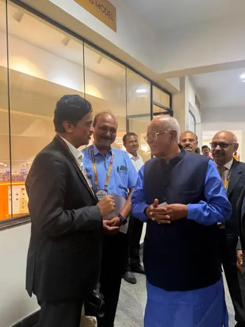 Mr. D.R. Sudheendra with Mr. G.M. Siddesh, Ex-Central Minister for Civil Aviation, at the HR Conclave held in GM University, Davanagere, on 14th August 2026, where he participated as a panelist.