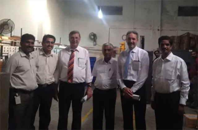 Mr. Thotche, Group CEO, Rexroth AG, Germany, along with Mr. R.S. Vasan, Managing Director, visited DPS during May 2014 to witness bearing bush processing.
